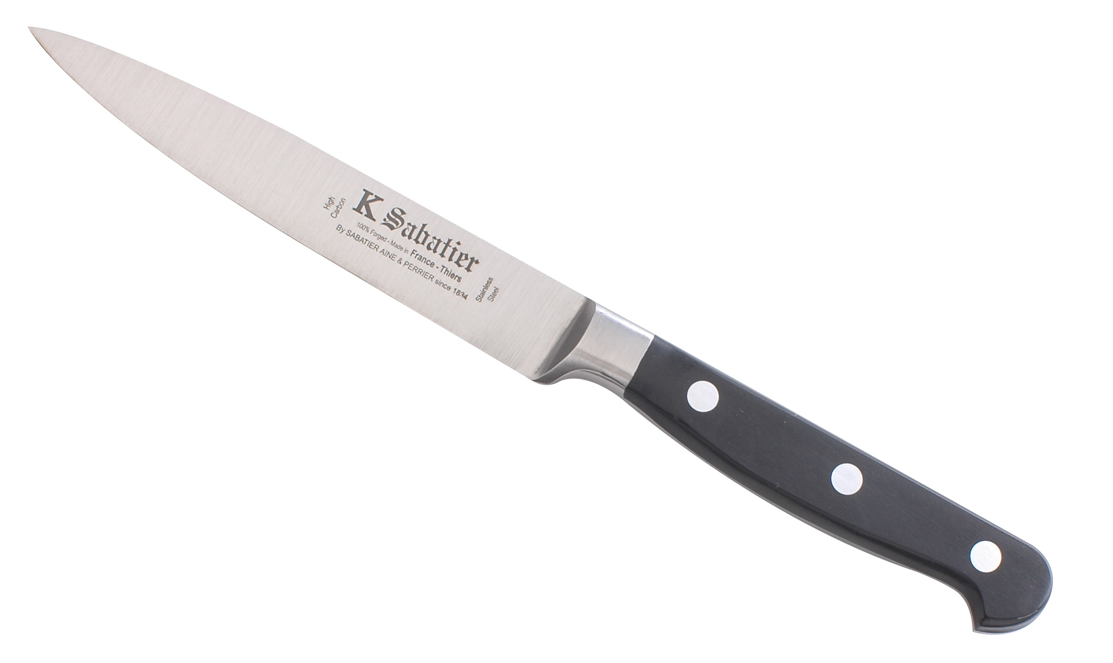 Couteau à légumes SABATIER Idéal Inox 100% forgé lame dentée 12cm